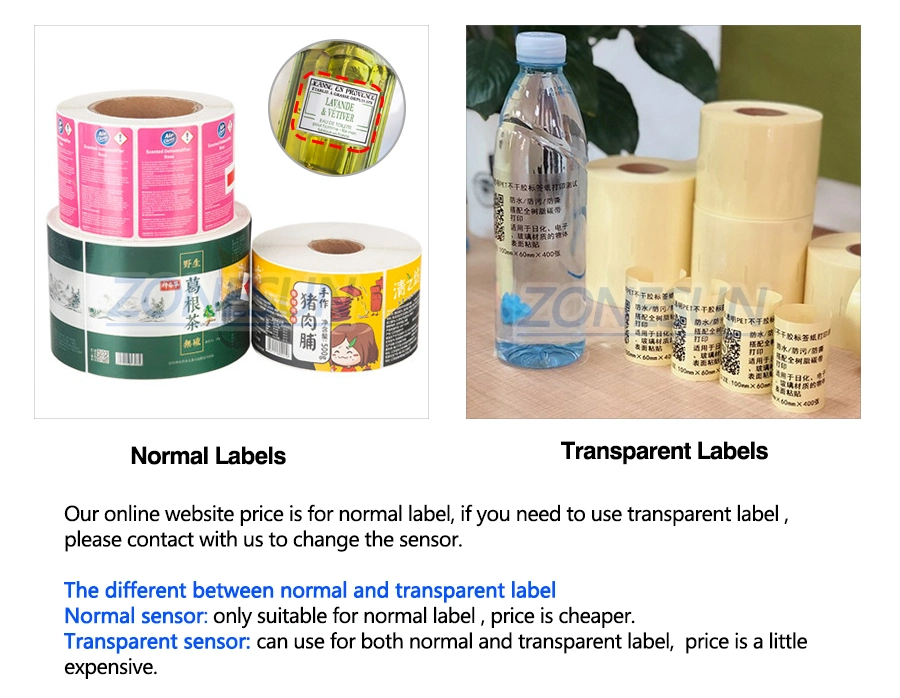 Zonesun Zs-Tb606 Transparent Benchtop Semi Automated Price Packaging and Labeling Sticker Machinery