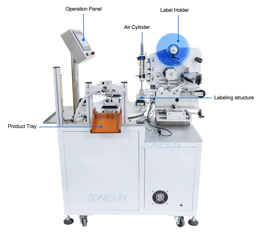 Zonesun Zs-Tb606 Transparent Benchtop Semi Automated Price Packaging and Labeling Sticker Machinery