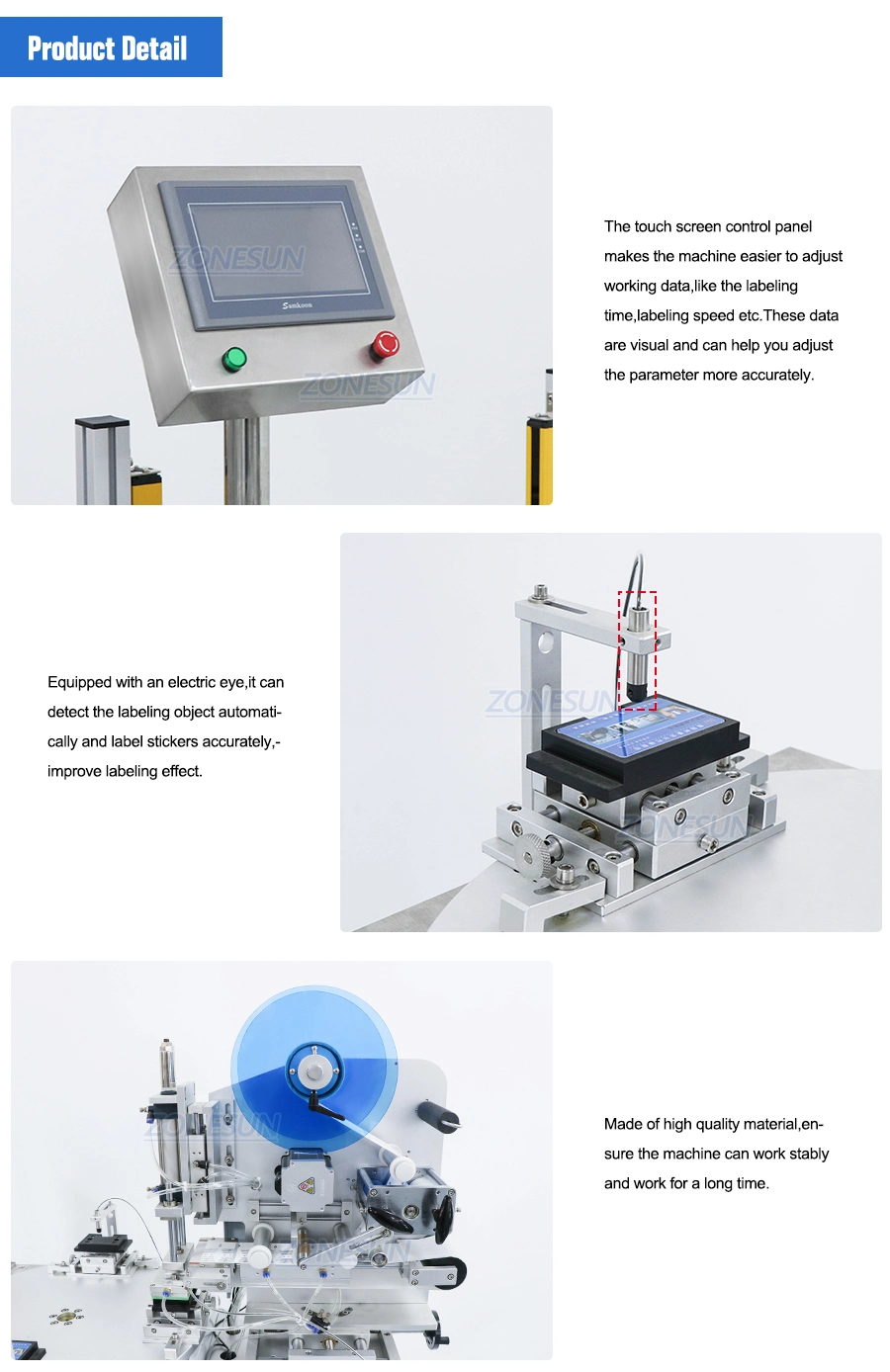 Zonesun Zs-Tb606 Transparent Benchtop Semi Automated Price Packaging and Labeling Sticker Machinery