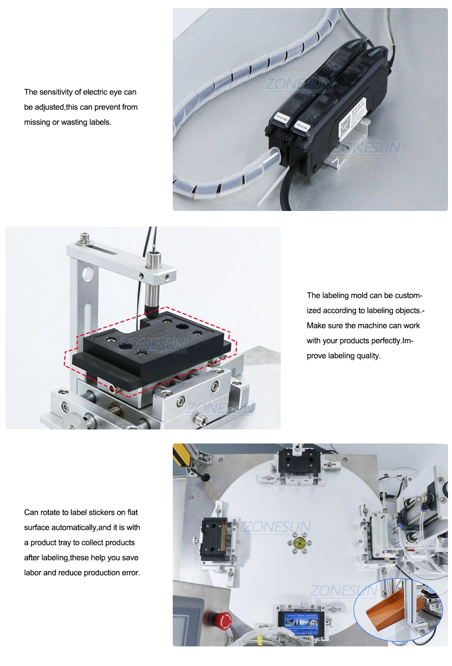 Zonesun Zs-Tb606 Transparent Benchtop Semi Automated Price Packaging and Labeling Sticker Machinery