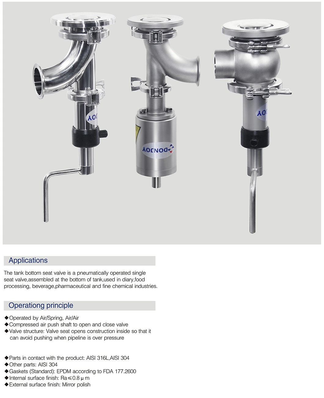 Manual 45 Degee Elbow Type Tank Bottom Valve