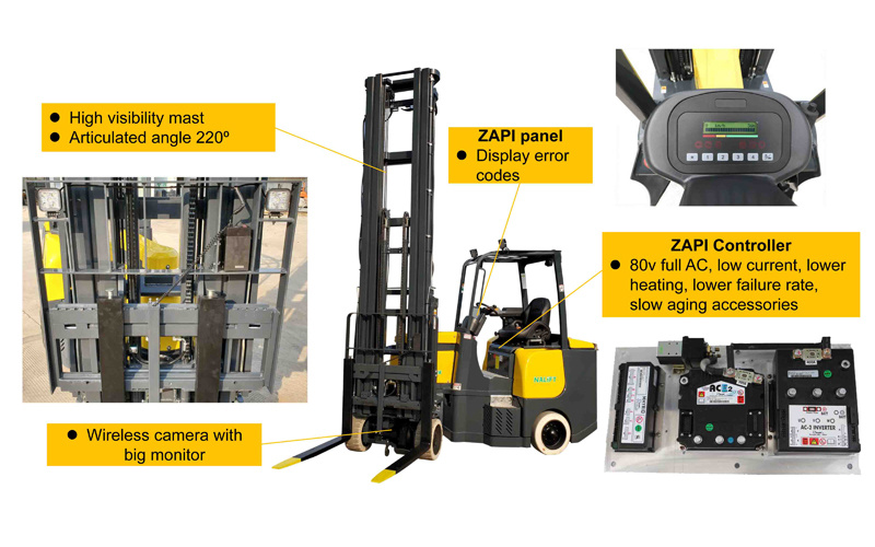3t 7m Good Price Electric Narrow Aisle Forklift China