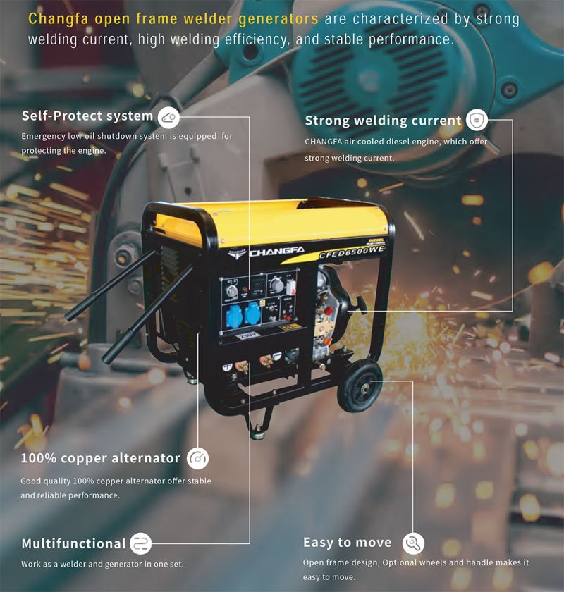 5kVA Portable Generator 6500 10HP Air Cooled Diesel Powered