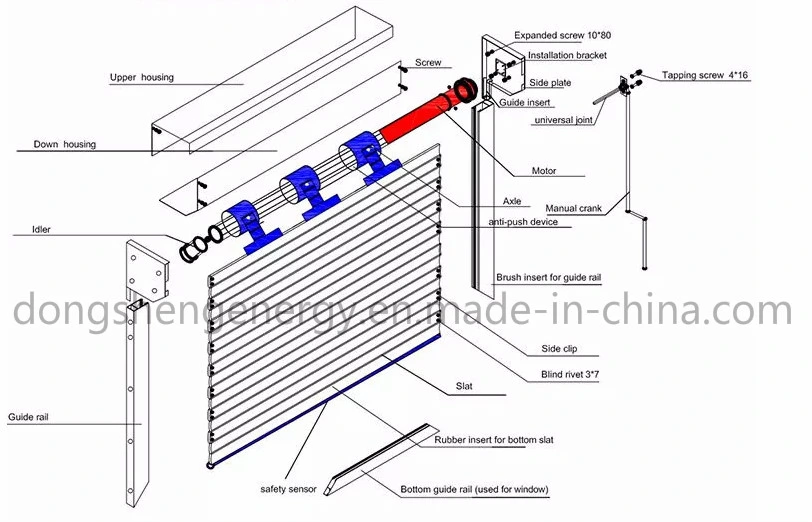 Aluminum Motor Roller Shutter Door Vertical Roller Shutter Window