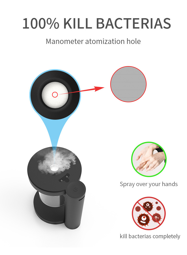 45ml Alcohol Spray Wholesale Waterless Disinfectant Spray Antibacterial Hand Sanitizer Spray Auto Infrared Sensor Dispenser