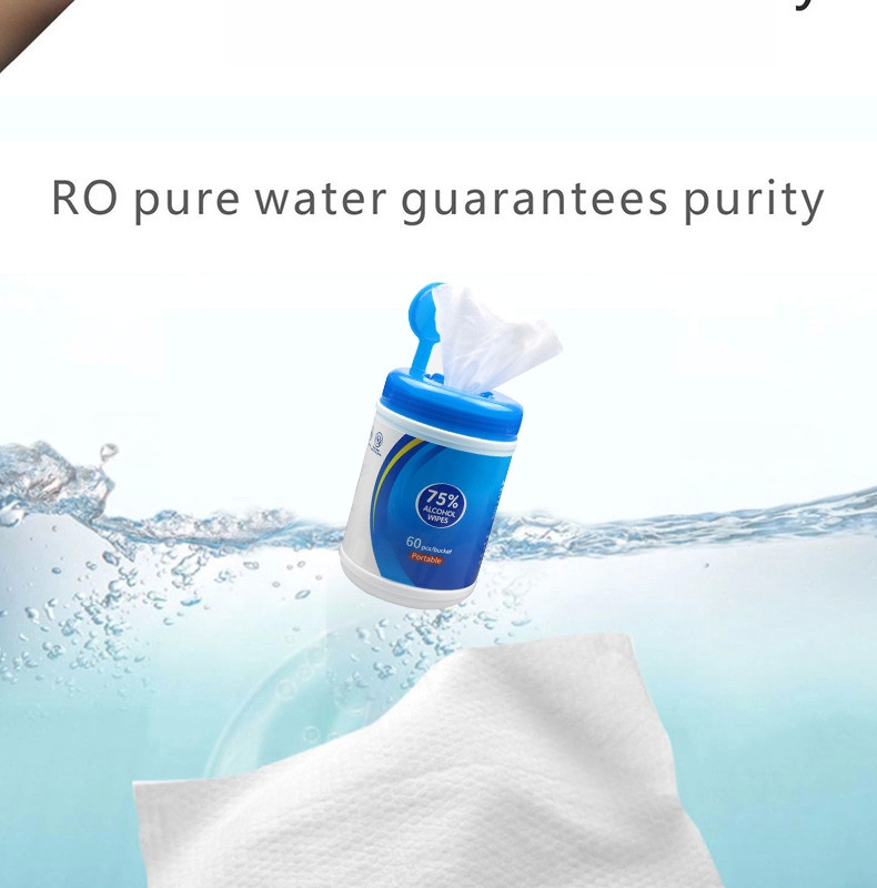 75% Alcohol Wet Wipes Jar with 60PCS Wipes
