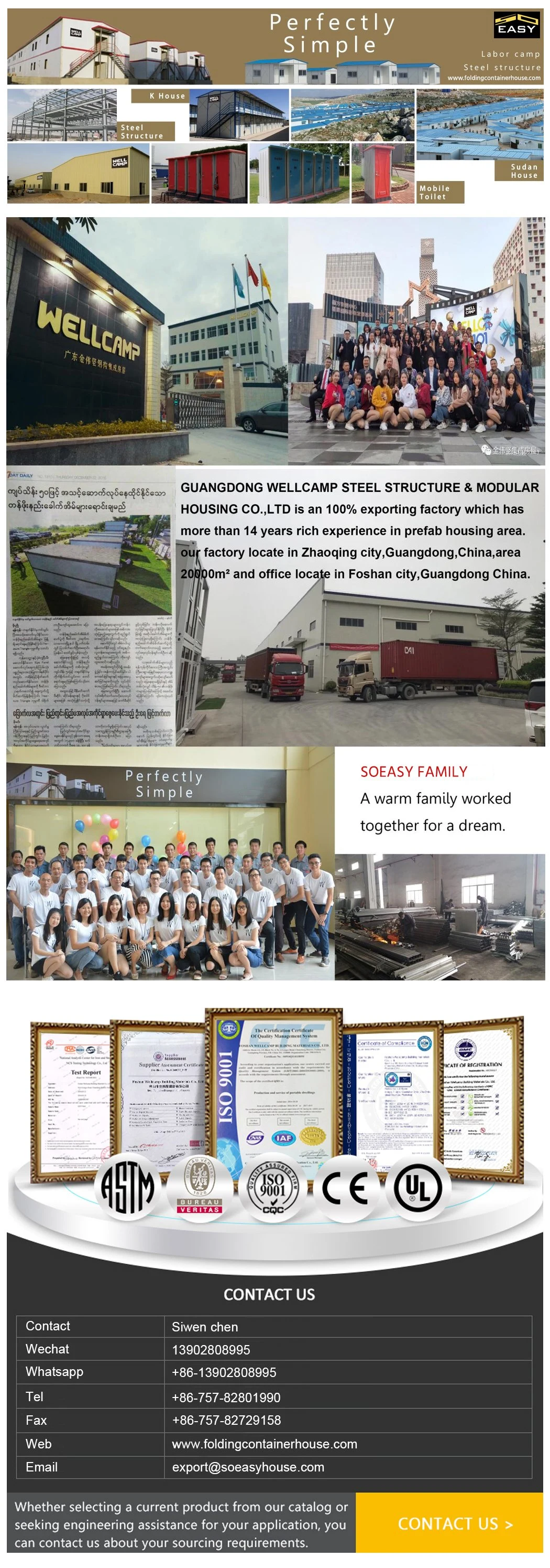 New Design Eco-Friendly Building Prefabricated House Prefab House Labor Camp