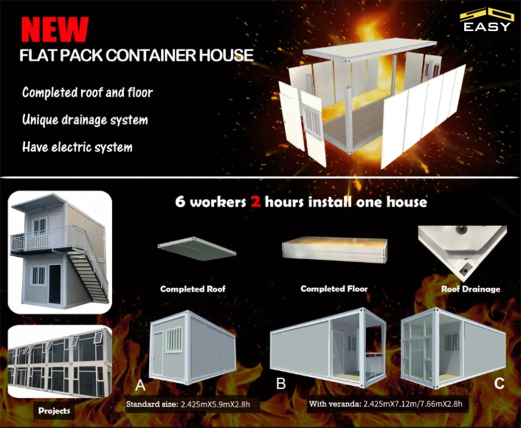 2020 Prefab Movable Container Cabin for Flat Pack Container House