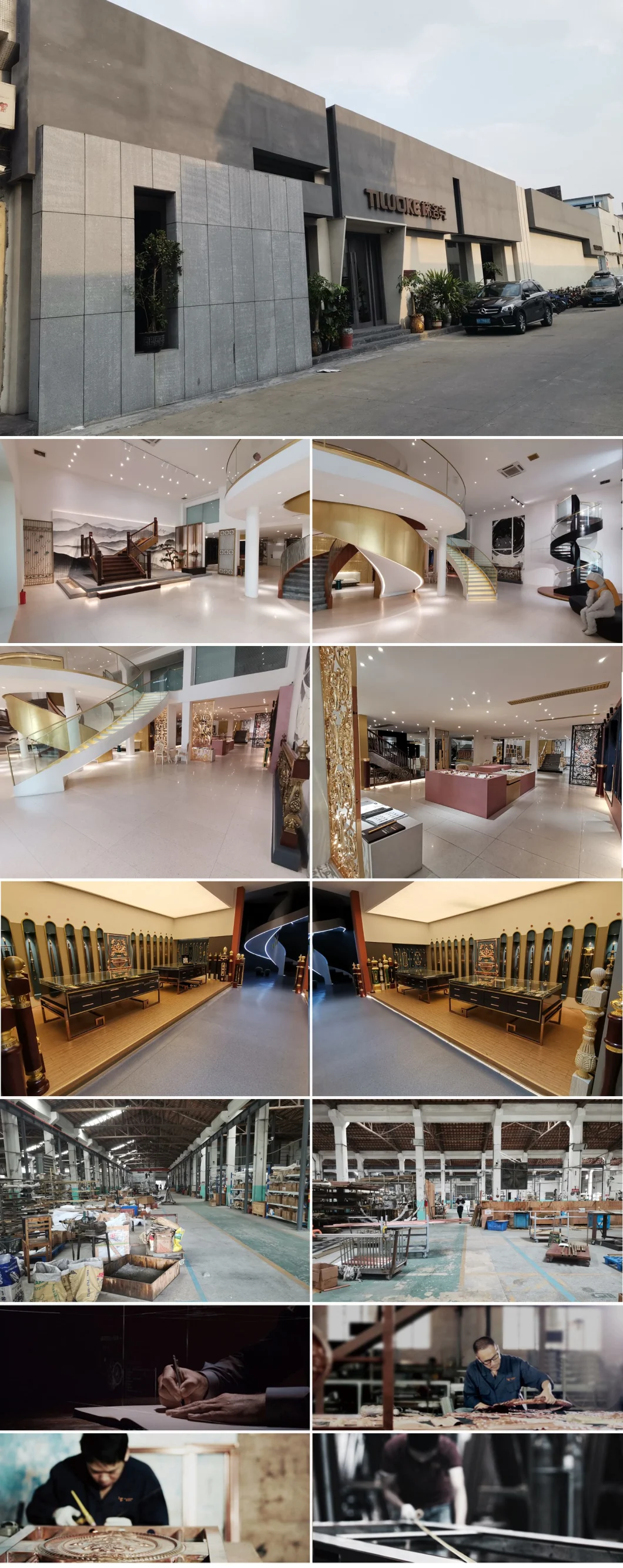 High End Villa Project Indoor Stair or Terrace Modern Design Brass Balustrade