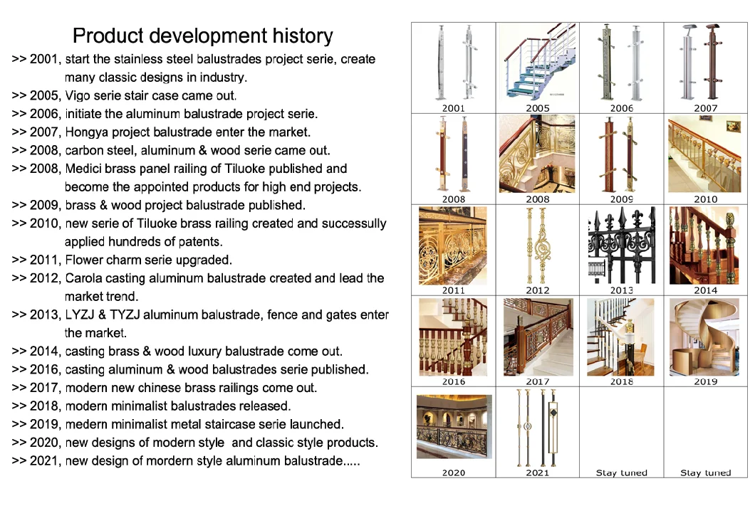 Modern Style Good Price Gold Color Auminum Balustrade for Villa Stairs