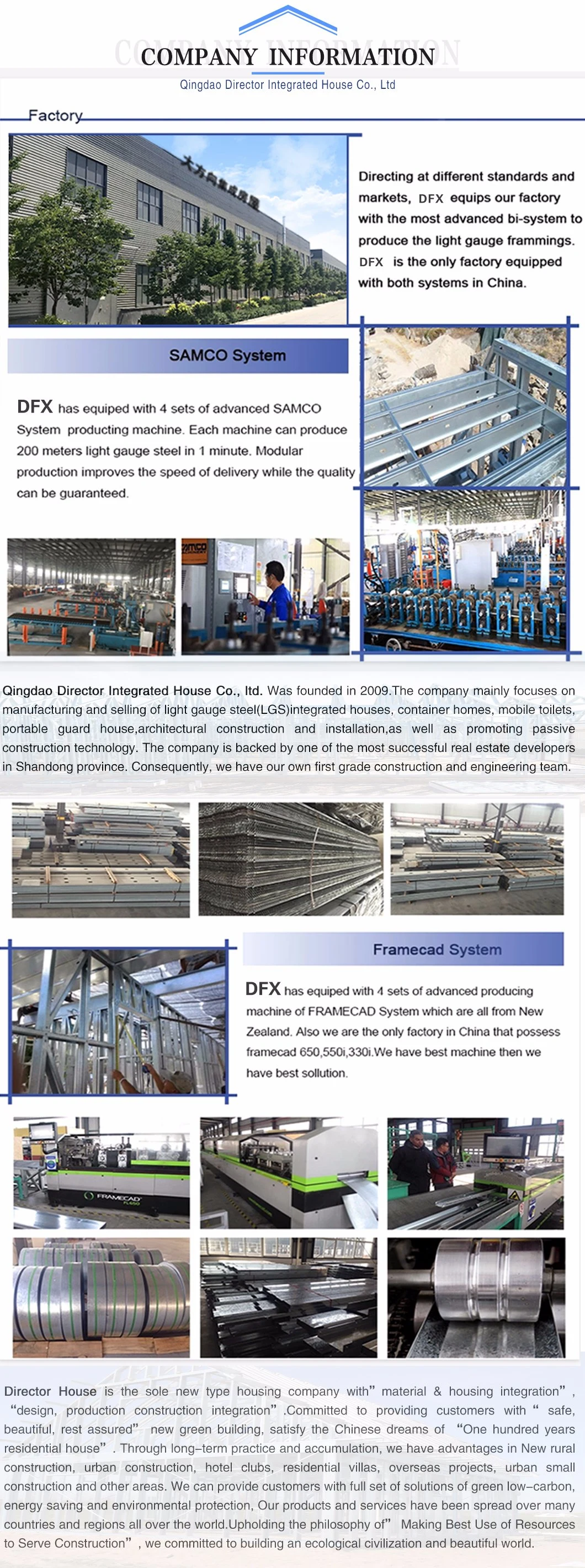 Light Steel Structure Insulation Fire Proof Prefab/Prefabricated Modular Mobile Villa for Sale