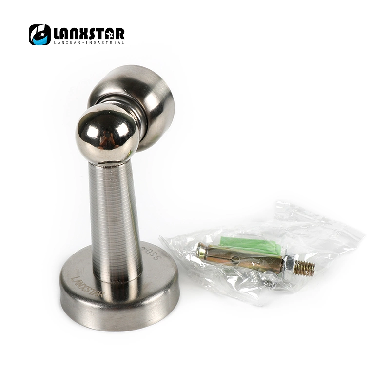 Stainless Steel Magnetic Door Stop Stopper Catch Avoid No Slamming Back Wall 40X80mm