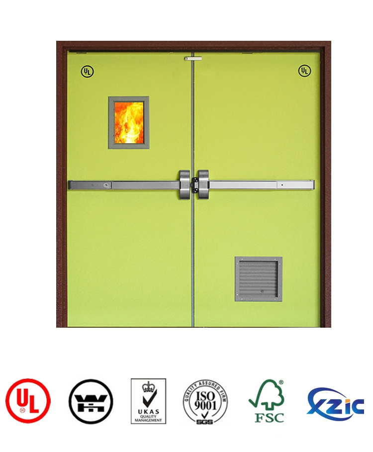 UL Steel Fire Door with Panic Push Bar/Metal Fire Door Prices