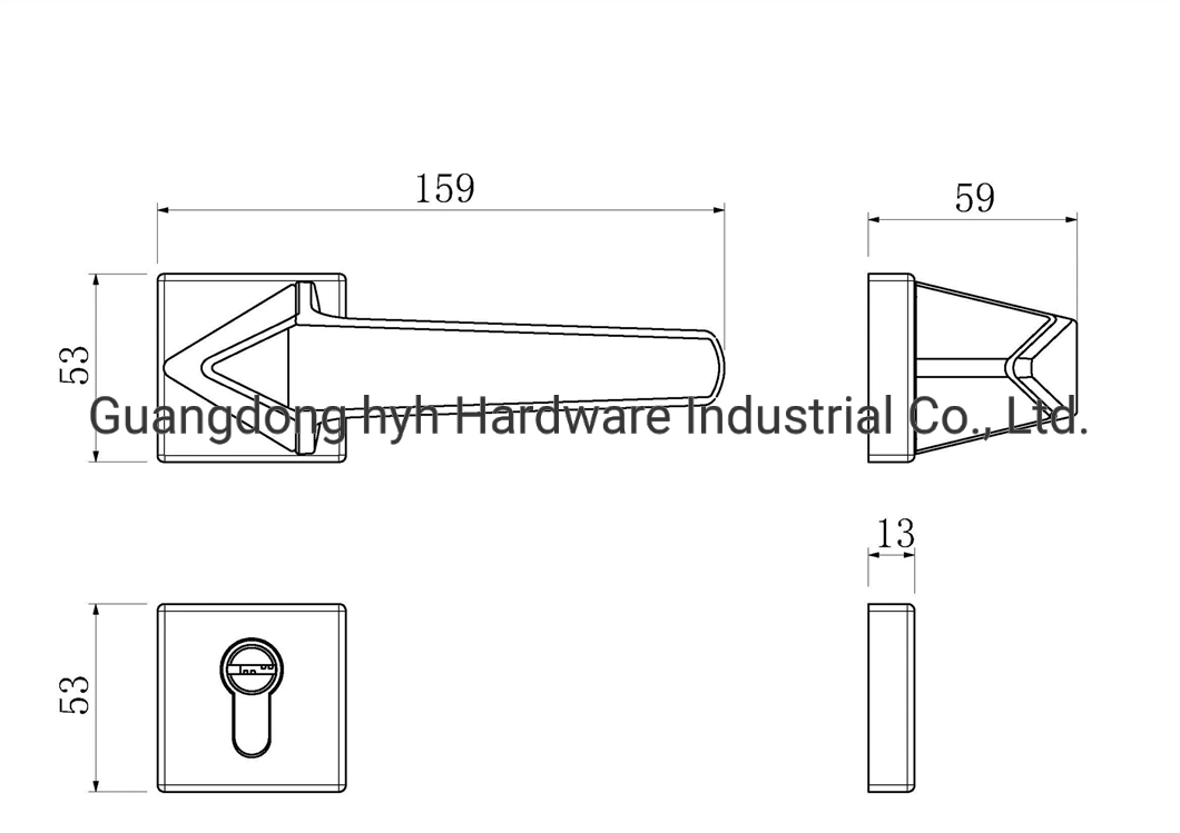 Modern Classic Handle Spain Door Lock, Door Handle to Metal Door