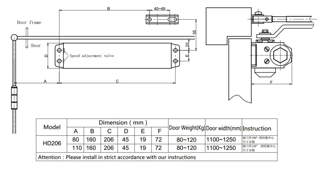 Aluminium Door Closer Ce & UL Made in China Door Closer