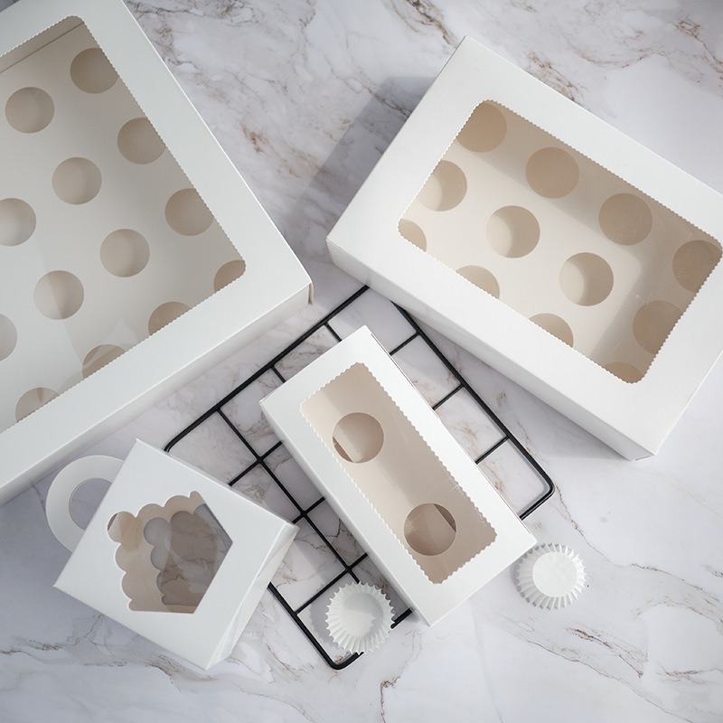 Custom Take Away Paper Boxes Cake Boxes for Cupcake and Bakery Packing
