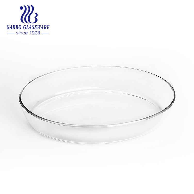 High Borosilicate Glass Oval Shape Tray Round Baking Dish Dinnerware Oven Plate Baking Dish Set (GB13G41350)