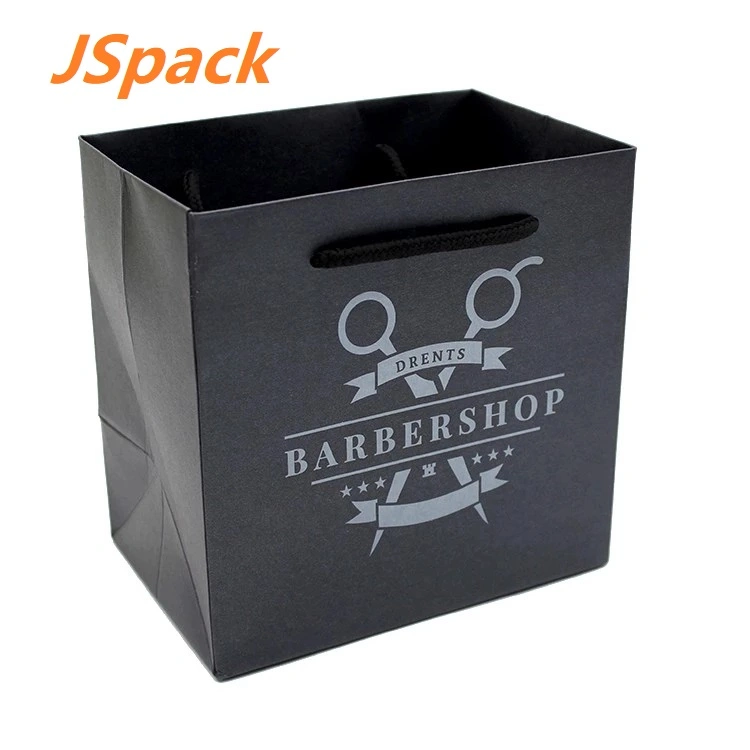 Recyclable Black Paper Bag with Rope Handle
