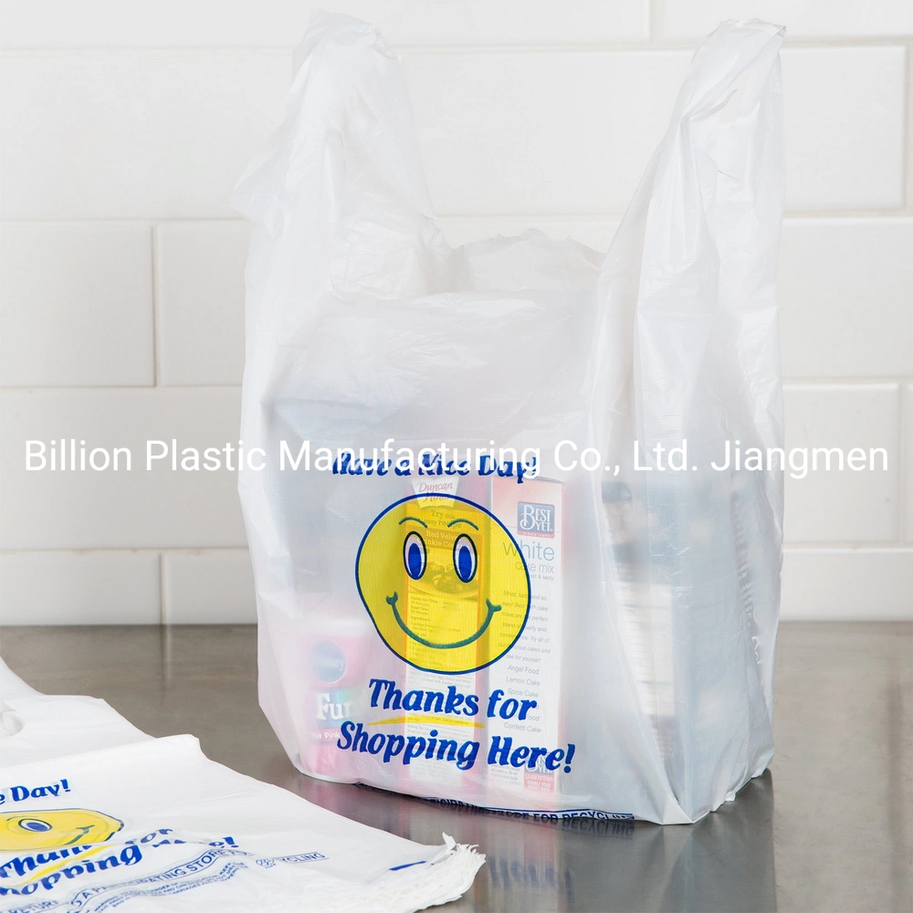 Thank You T-Shirt Bag Customized Polythene Bags Recycled Reusable Grocery Bags