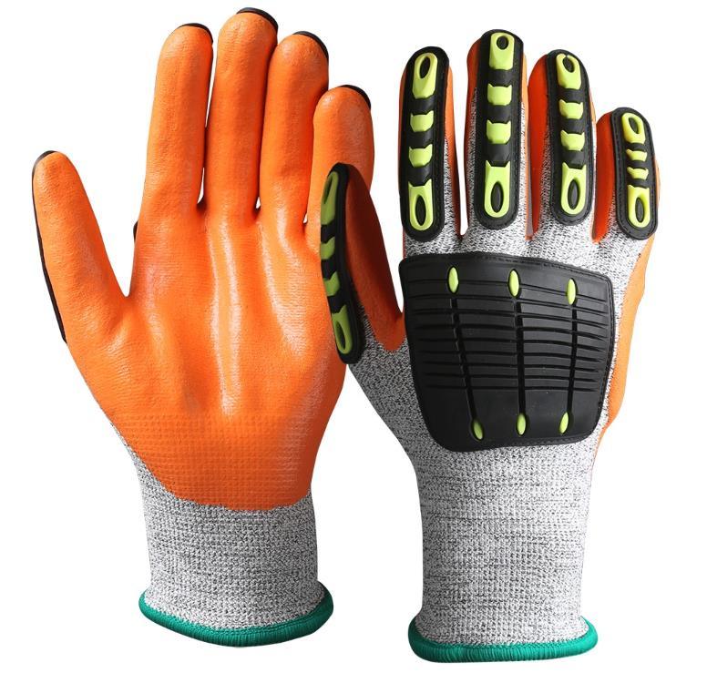 Chinese TPR Impact Nitrile Heavy Duty Work Gloves Black Safety
