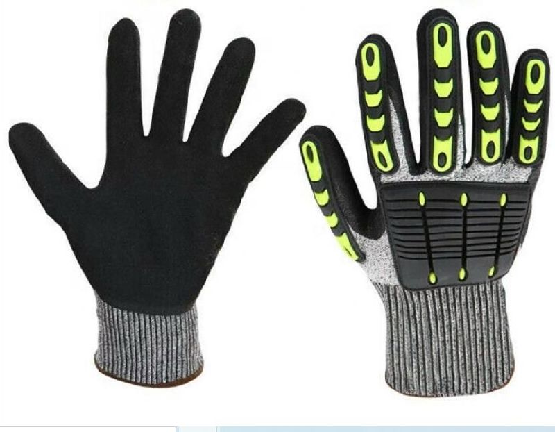 Chinese TPR Impact Nitrile Heavy Duty Work Gloves Black Safety