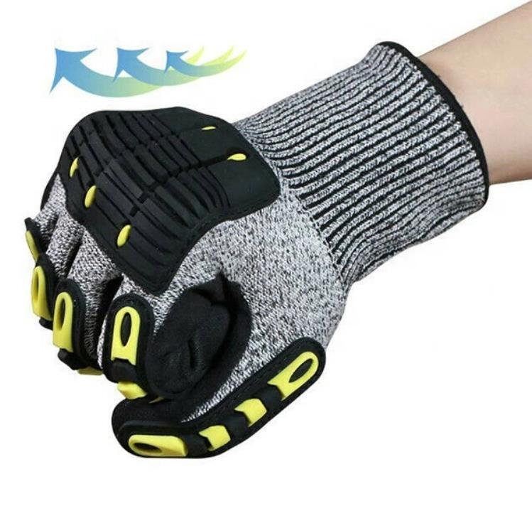 Chinese TPR Impact Nitrile Heavy Duty Work Gloves Black Safety