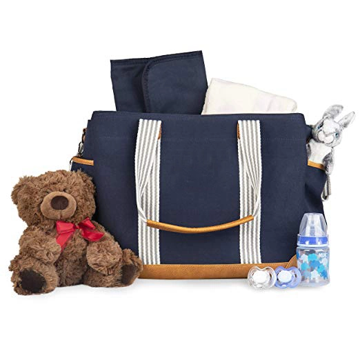 New Arrival Large Capacity Baby Bag Nappy Bag Diaper Tote with Changing Pad & Stroller Straps