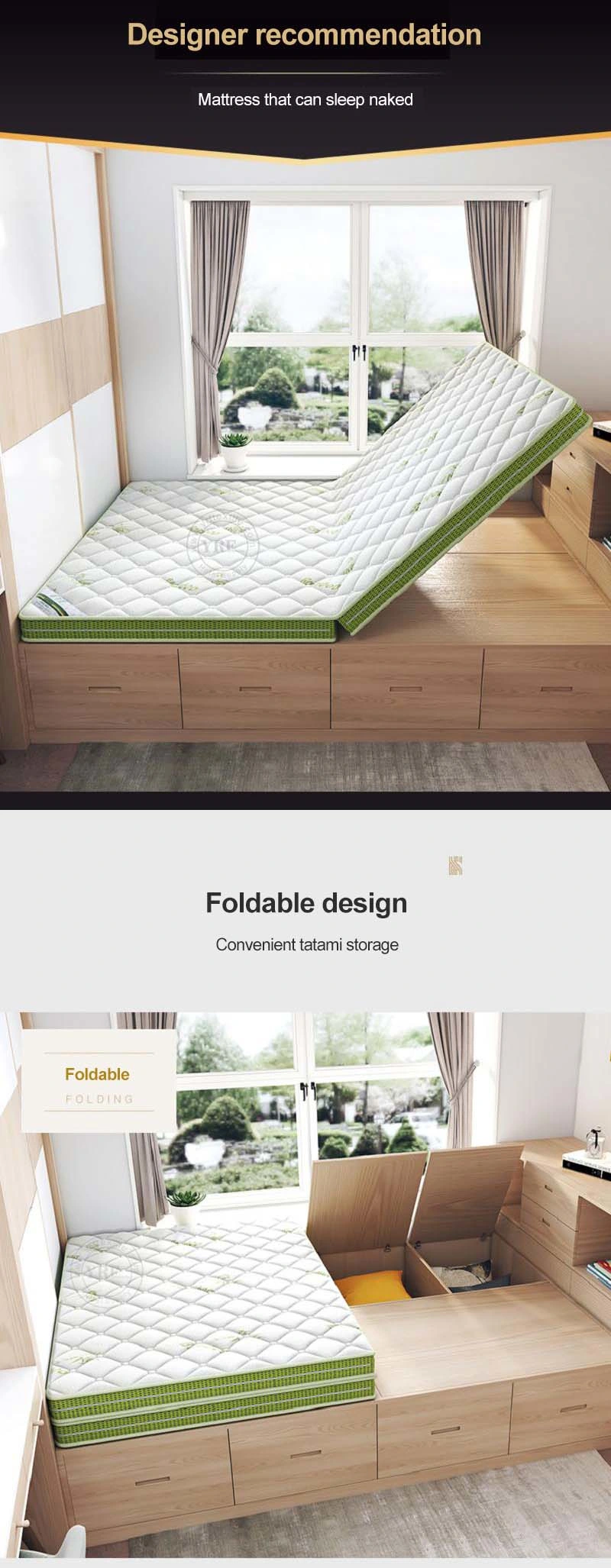 Home Latex Sleeping Tatami Folding Detachable Washable 18cm Double Bed