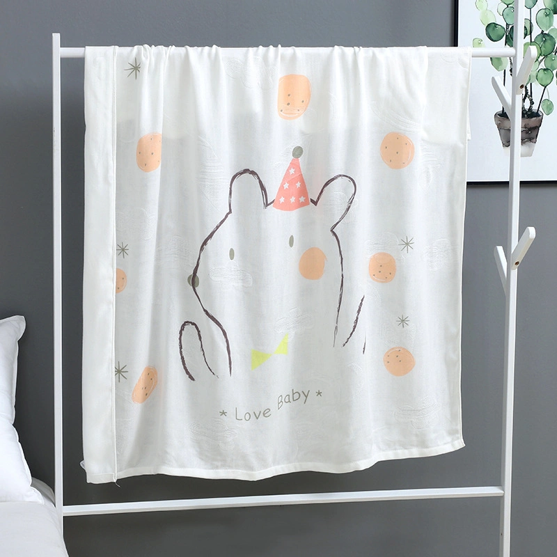 Wholesale Custom Double-Layer Baby White Bamboo Swaddle Blanket