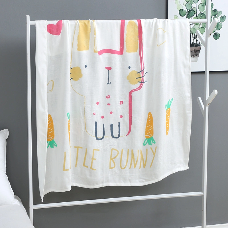 Wholesale Custom Double-Layer Baby White Bamboo Swaddle Blanket