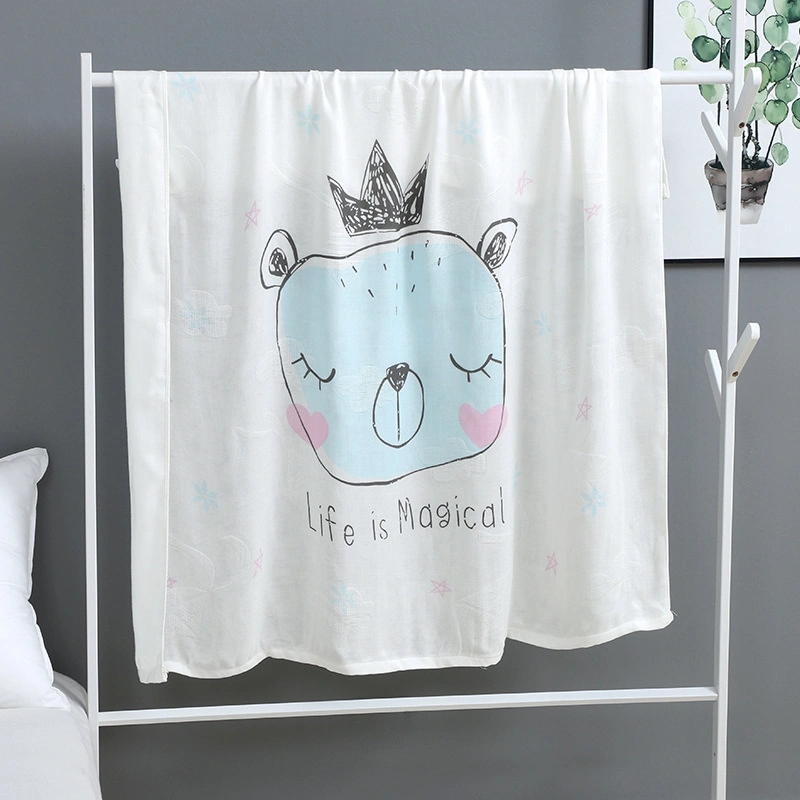 Wholesale Custom Double-Layer Baby White Bamboo Swaddle Blanket