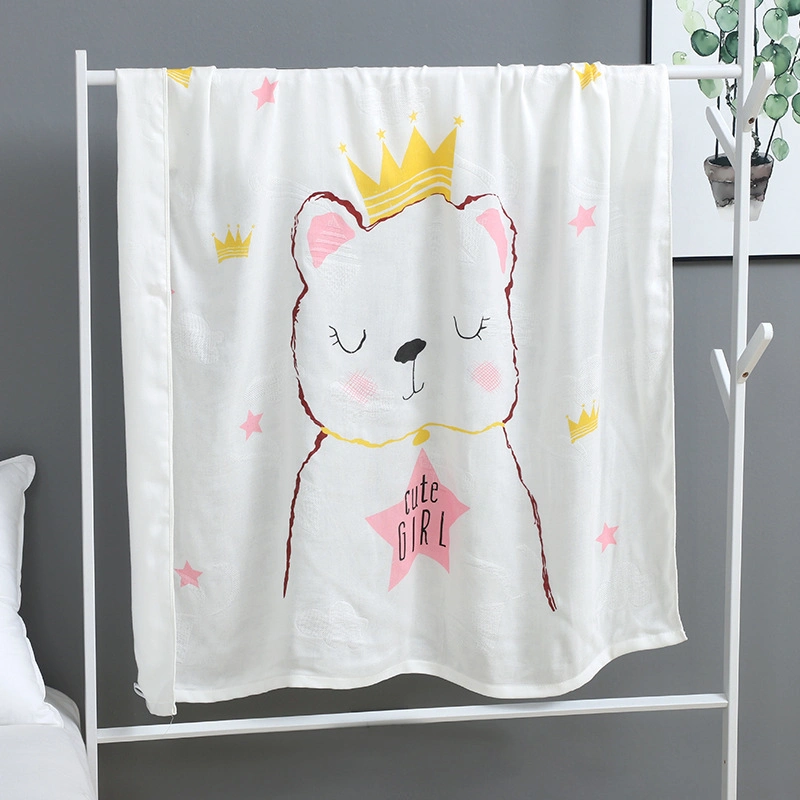 Wholesale Custom Double-Layer Baby White Bamboo Swaddle Blanket