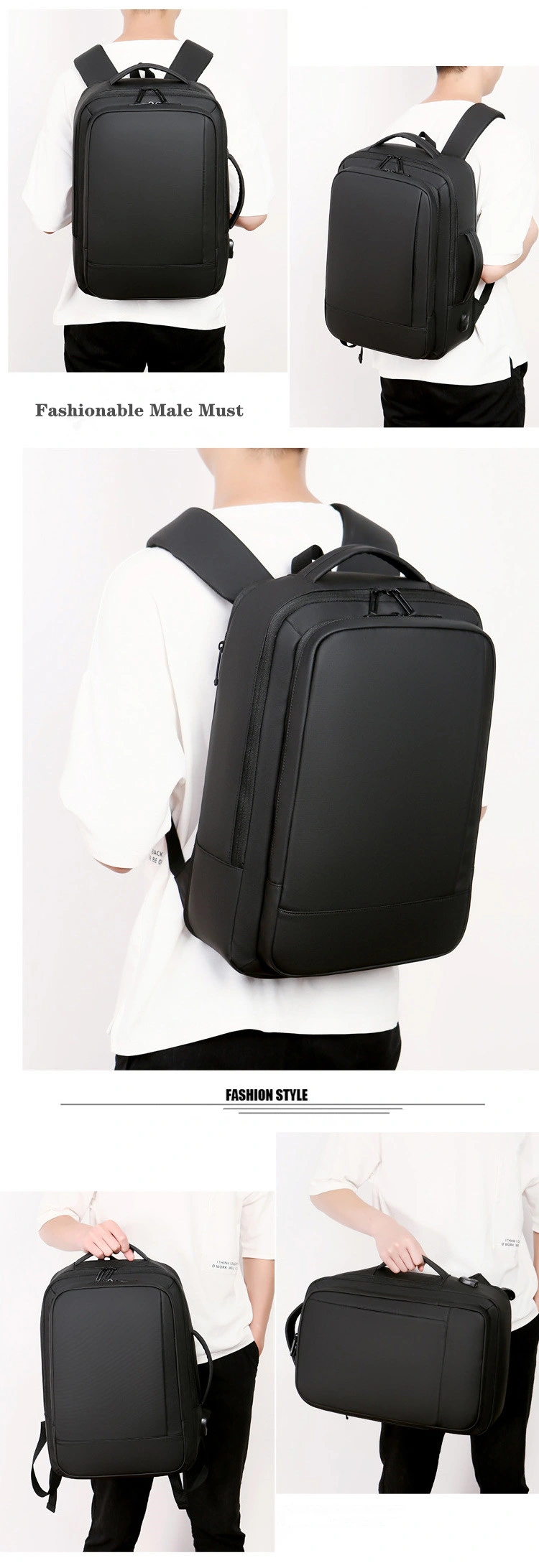 Business Leisure Travel Bag Multifunctional Backpack USB Business Bag Simple Fashion Large Capacity Computer Bag