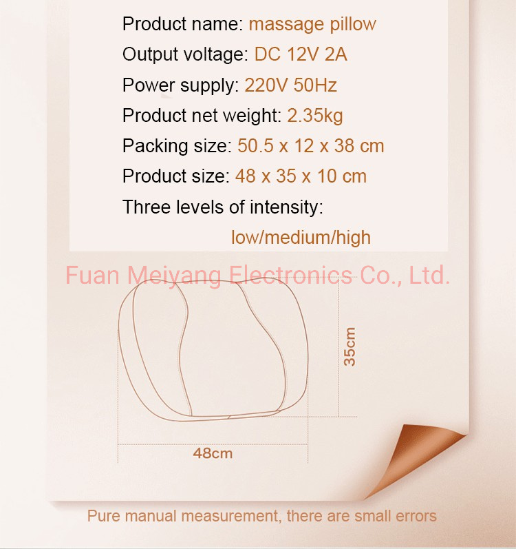 Fuan Meiyang Adjustable Massage Pillow for Acupressure and Neck Wormwood Hot Compress