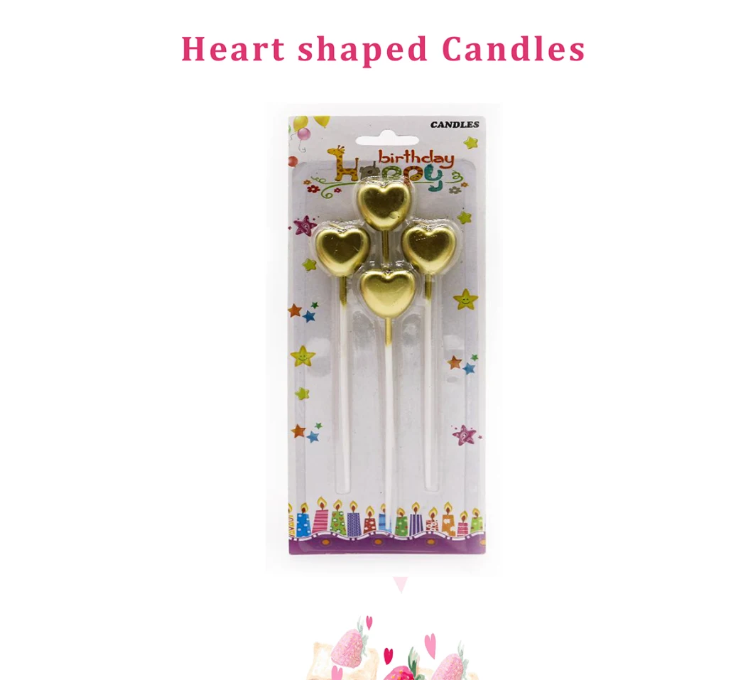 Colorful Heart Shape Happy Birthday Cake Candle Birthday Cake Candles