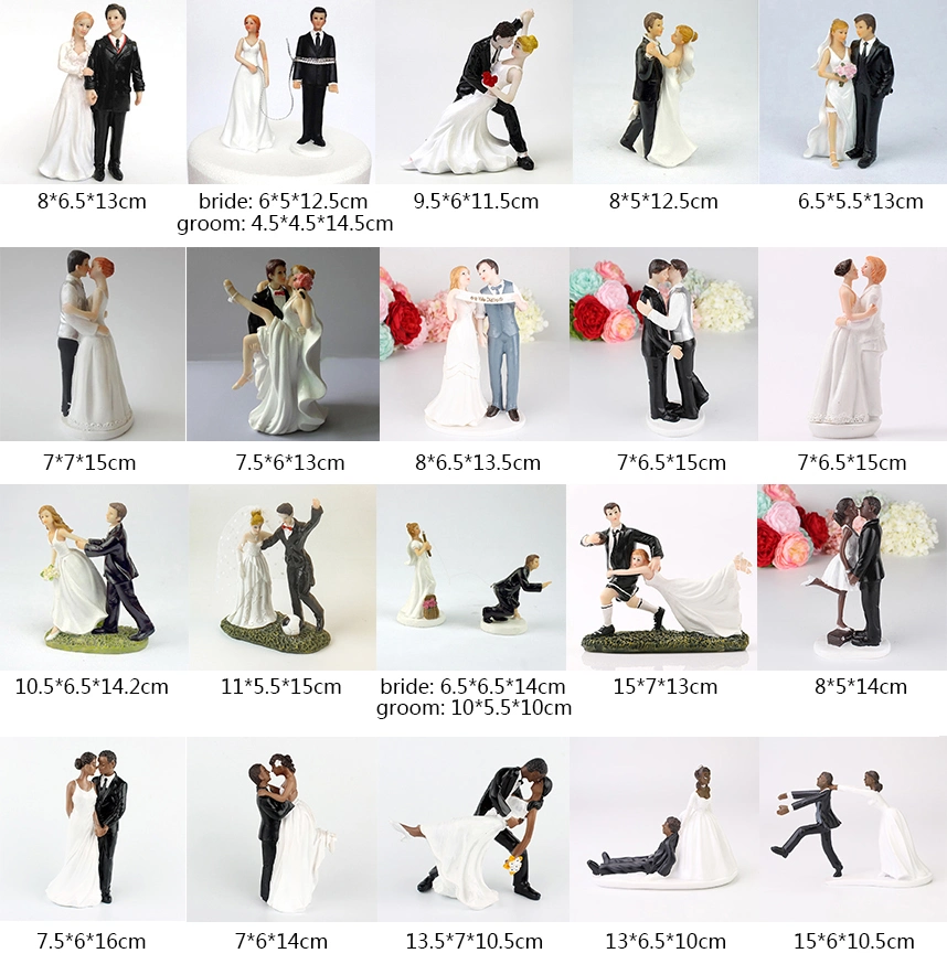 Wholesale Cake Decorative Elegance Bride and Groom Figurines Cake Topper, Wedding Favors Couple Cake Toppers
