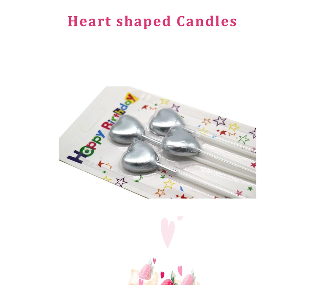 Colorful Heart Shape Happy Birthday Cake Candle Birthday Cake Candles
