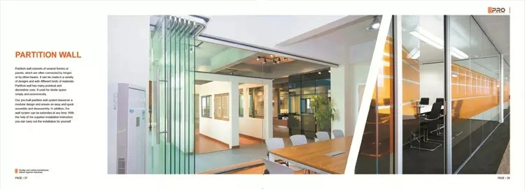 Custom Used Office Wall Partitions Soundproof Office Partition Wall Panel Mobile Foldable Soundproof Glass Wall Partition