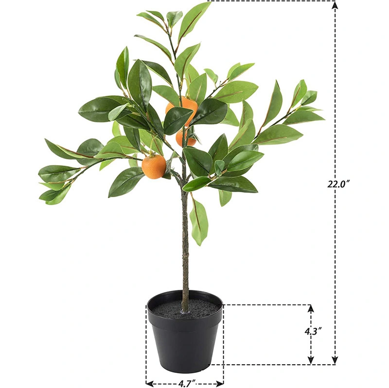 Artificial Orange Tree, Realistic Fake Plant with Plastic Pot for Home Office Garden Decoration (22in (H)