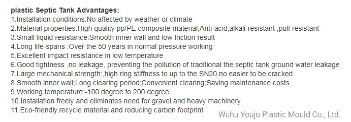 Plastic Septic Tank Underground Waste Water Septic Tank Plastic Water Tank with Competitive Price