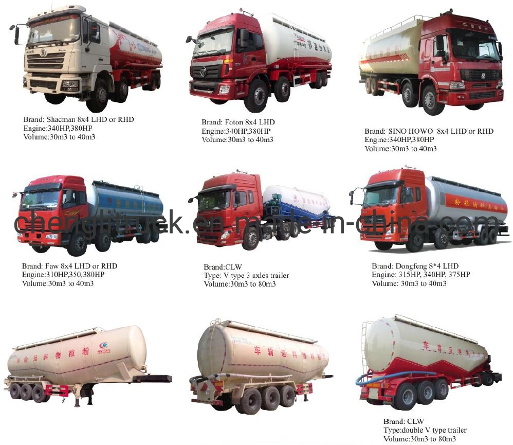 2axles Bulk Cement Tank Powder Semi Trailer Bulk Cement Tank Semi Trailer