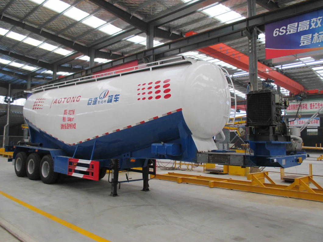 China 40 Cbm Bulk Cement Tanker Semi Tailer Dry Bulk Powder Tank Silo Truck Semi Trailer