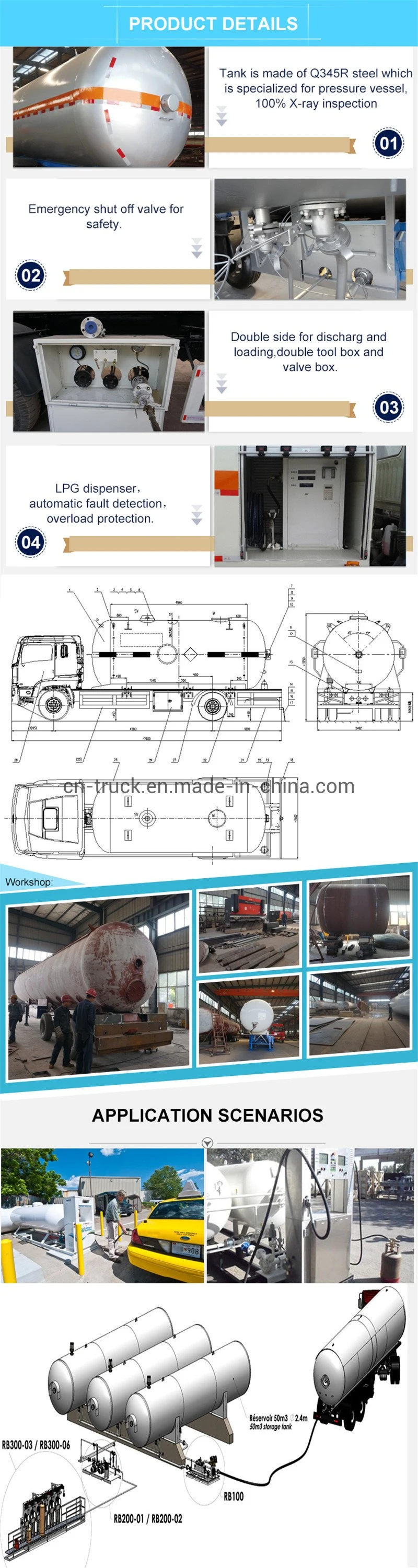 China Good Price ASME 15ton 20ton 18ton 25ton Refilling LPG Trailer Tank