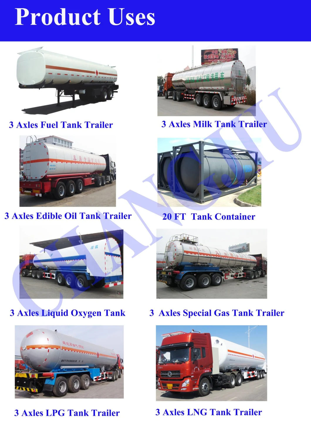 Five Compartments Fuel Tank Truck Semitrailer & Gasoline