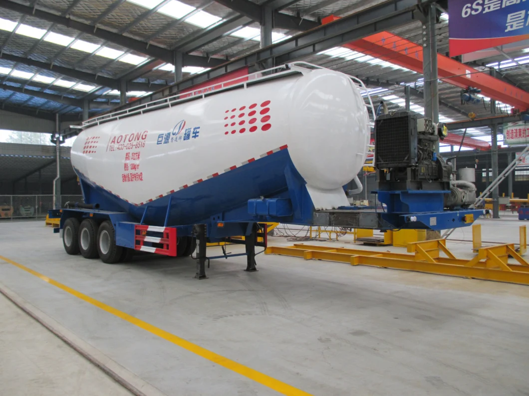 China 40 Cbm Bulk Cement Tanker Semi Tailer Dry Bulk Powder Tank Silo Truck Semi Trailer