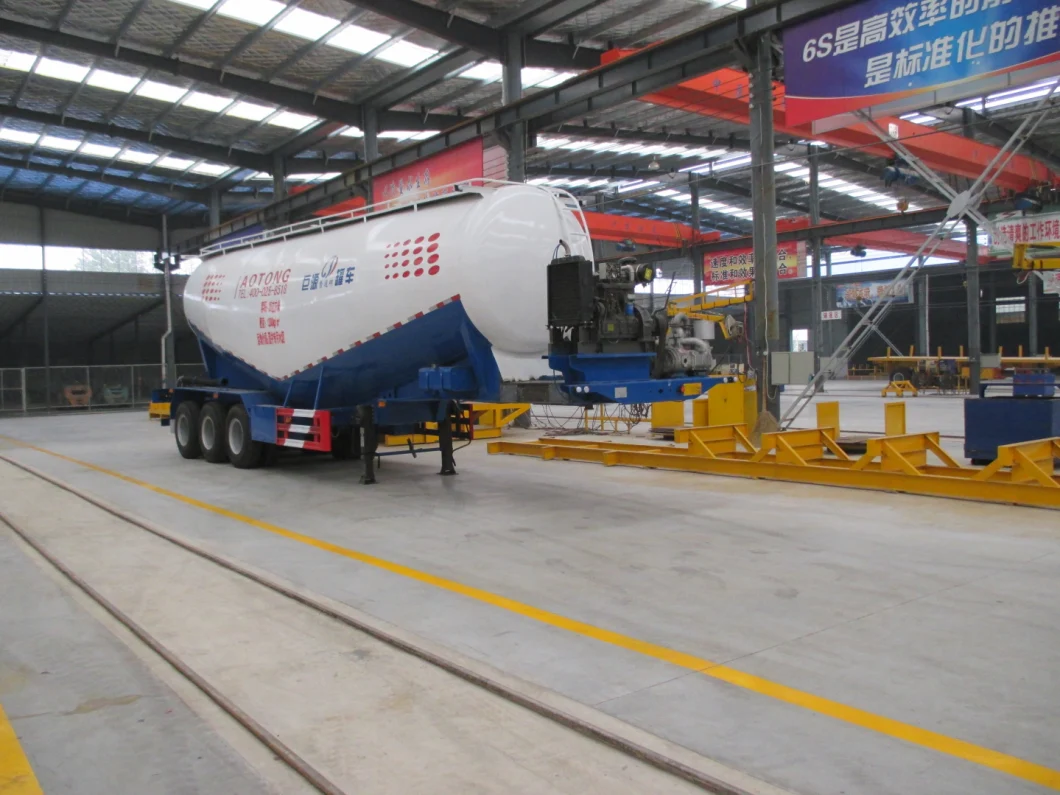 China 40 Cbm Bulk Cement Tanker Semi Tailer Dry Bulk Powder Tank Silo Truck Semi Trailer