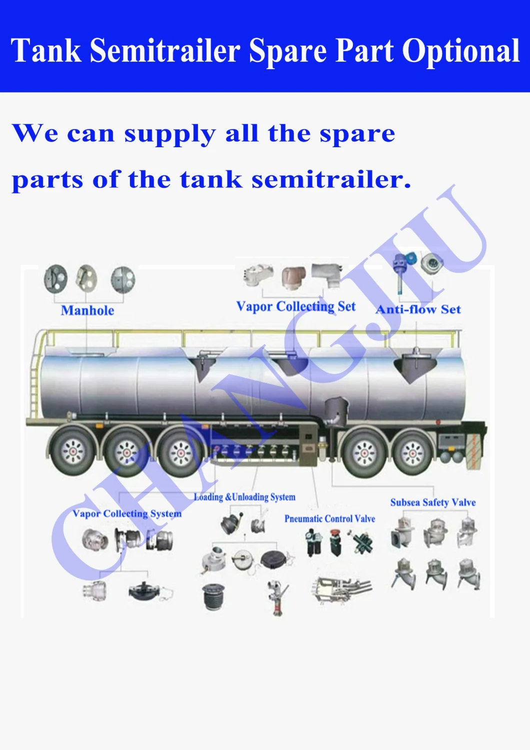 Five Compartments Fuel Tank Truck Semitrailer & Gasoline