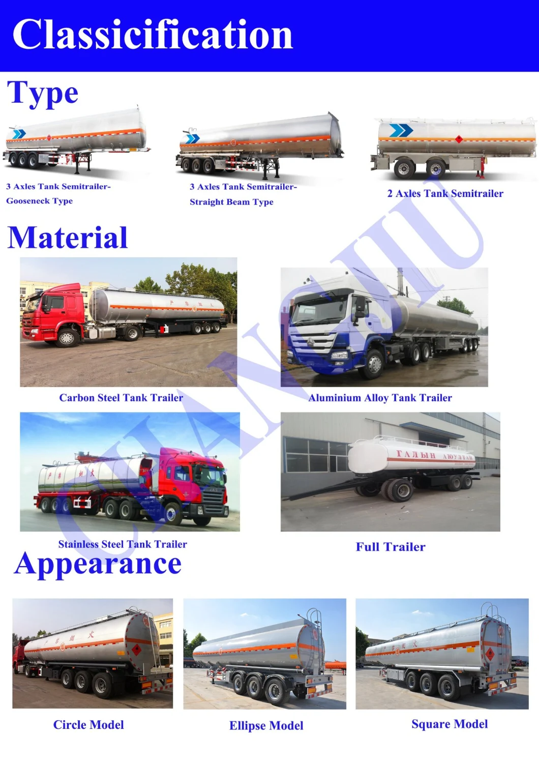 Five Compartments Fuel Tank Truck Semitrailer & Gasoline