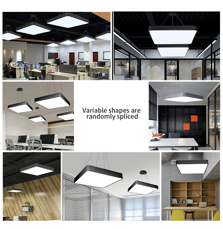 Underground Garage Lighting Geometric Lighting Chandelier Lighting Square Lights LED Hanging Linear LED Office Lighting