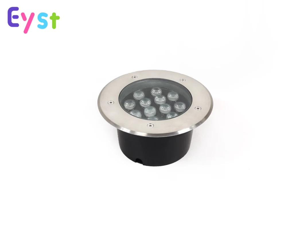 Outdoor Waterproof Round IP68 12W 2000K-6000K RGB Color LED Underground Light for Plaza